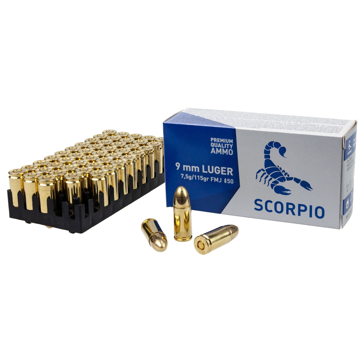 SCORPIO AMMO 9MM 115GR FMJ 50RD