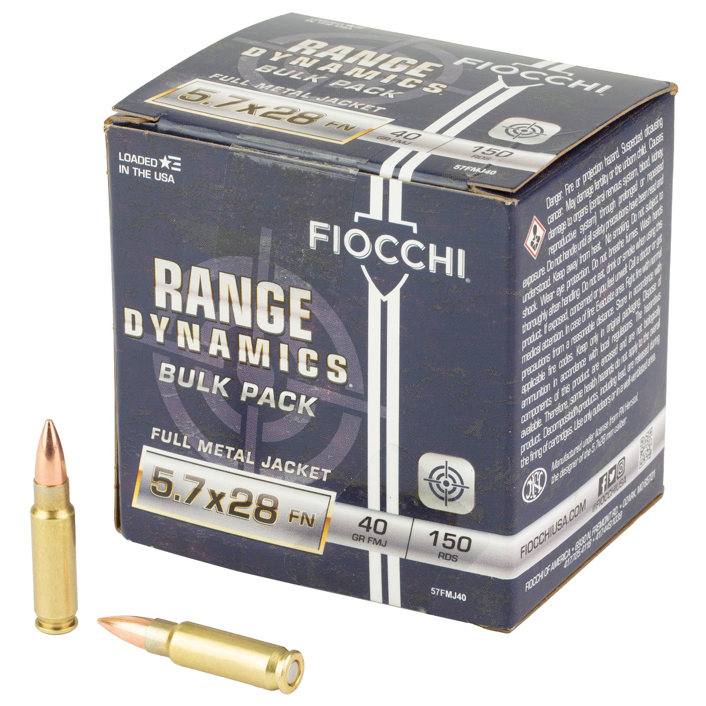 FIOCCHI RD 5.7X28MM 40GR FMJ 150RD