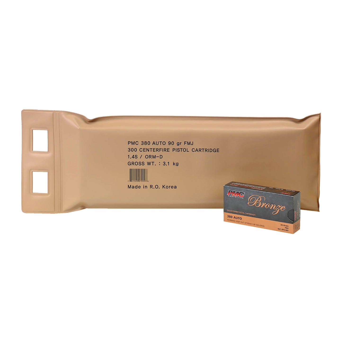 PMC 380ACP 90GR FMJ 300RD BULK