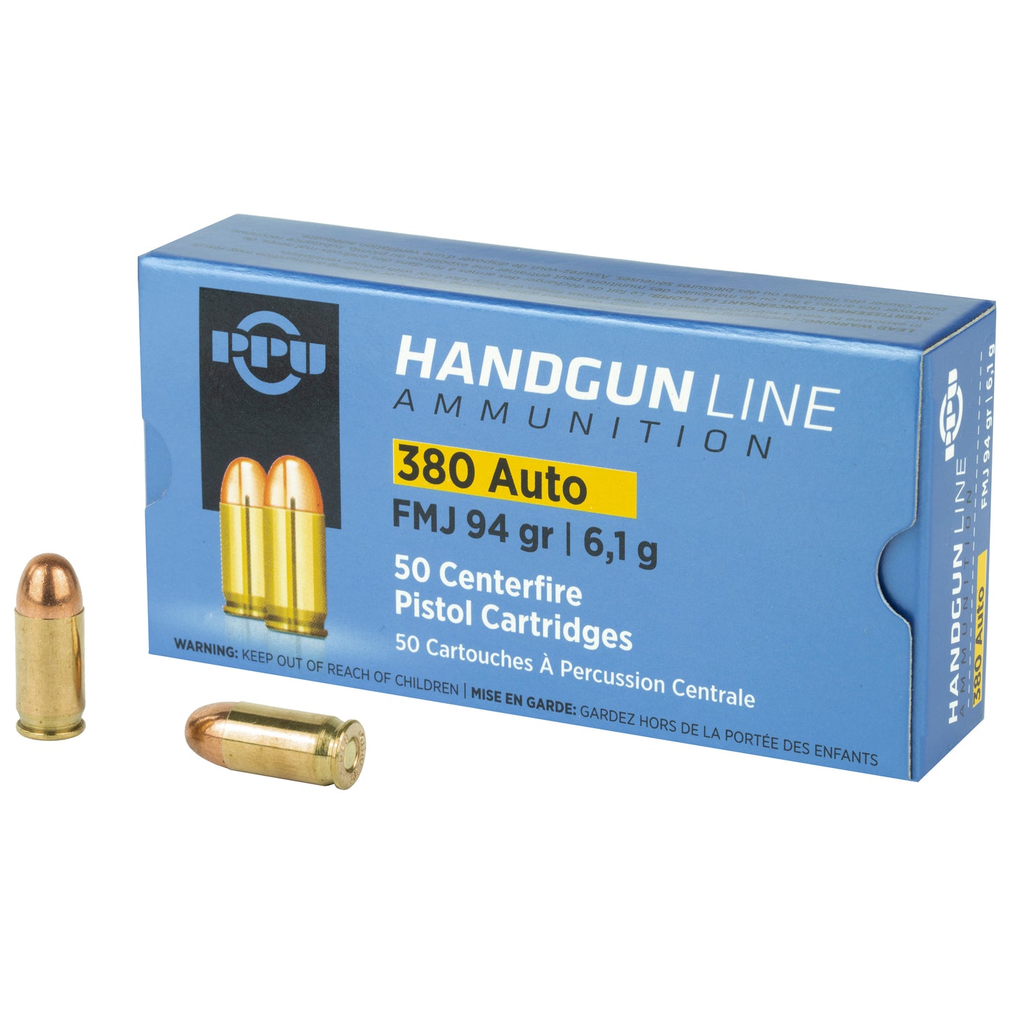 PPU 380ACP FMJ 94GR 50RD
